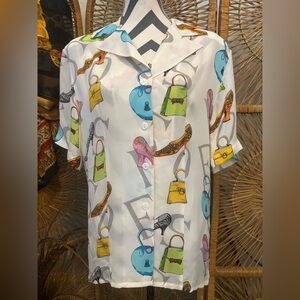 Vintage NWT retro designer Paolo Santini silk blouse